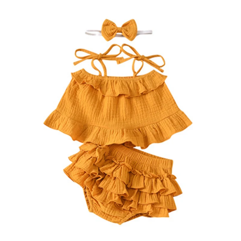

Two Pieces Cute Baby Girls Top Set Short Blouse Matching Set for Children, Picture