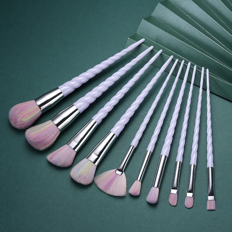 

10 pcs Unicorn Thread Makeup Brushes Set Foundation Eyeliner Eye shadow Blending Brushes Cosmetic Beauty Makeup Tools