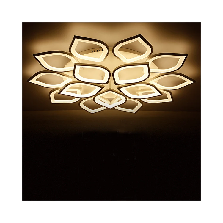 Designer Personality Ceiling Chandelier Golden Petal Shaped Warm Light