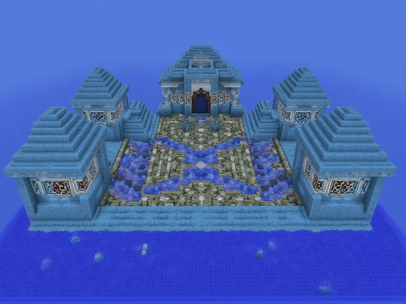 Minecraft ocean monument sponge room layout
