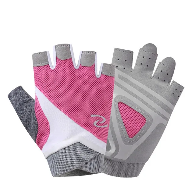 

Peche Women Cycling Gloves Half Finger Fitness Handschoenen Gants Sports Fingerless Mitten Knuckle Protector Compression Gloves, Black gray pink blue