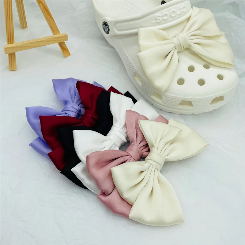 

2021 Best Selling Croc Charms Big Bow-knot DIY Shoes Decorations for Crocs Vitality Cute Women Clogs Shoe Accessories 6 Colors