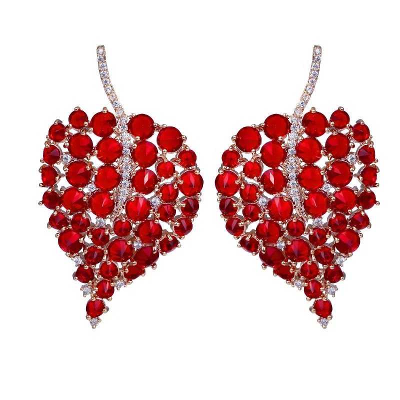 

Luxury Bead Crystal Cubic Zirconia Earrings for Women Fashion Wedding Party Stud Earrings