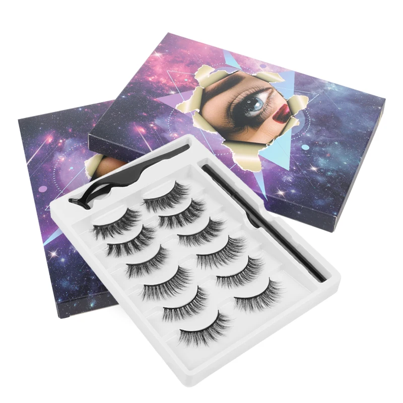 

Wholesale Silk Eyelashes Material 3D Faux Mink Lashes Magnetic Eyeliner And Tweezers for Lashes Set, Natural color