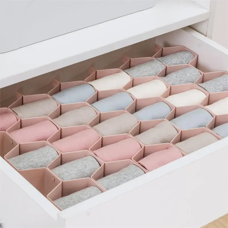 

Honeycomb Shape Drawer Organizer 8 Pcs Closet Dividers Plastic Partition For Small Clothing And Cosmetic Clapboard, As photo