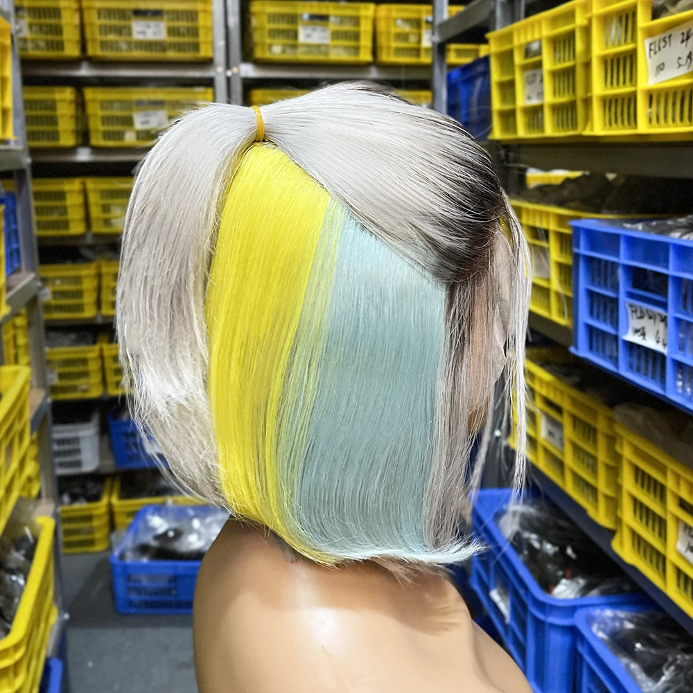 

Short Lace Front Bob Wig Human Hair, colorful Lace Front Wig Human Hair,100% human hair short bob wigs