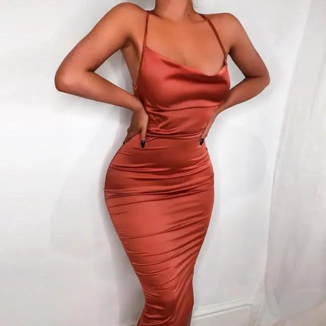 

Women Clothing Evening Silk Dresses Fashion Maxi Dress Women Sexy Casual Dresses