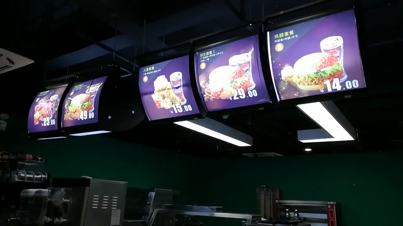 Led Fast Food Restaurant Hanging Menu Board Buy Hanging Menu Board