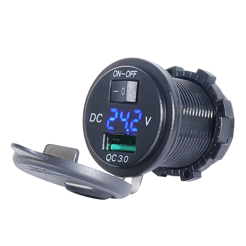 

Popular QC3.0 Car USB Mobile Phone USB Charger With Switch Control