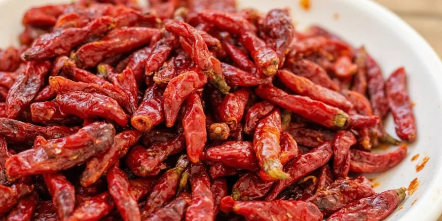 Guajillo chiles in a traditional Mexican market