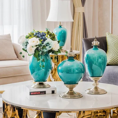 

Luxury Ceramics vases for Home Living Room Table Decoration, Green