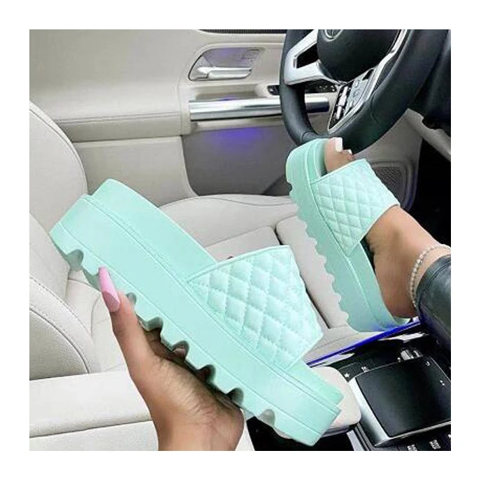 

2021 Women luxury shoes slipper PU leather women's sandal casual slides Women platform slipper
