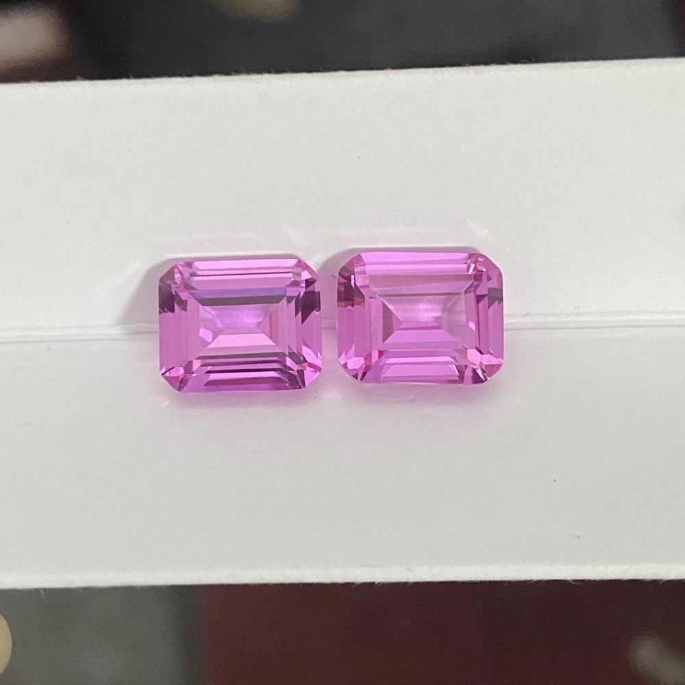 

HQ GEMS Emerald Cut 9x11 5 Carat 2# Corundum Synthetic Rose Pink Sapphire Gemstone Price Per Carat, Hq gems 10x14mm oval cut