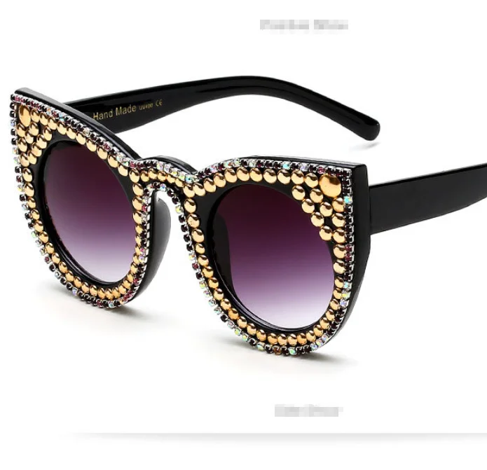 

2017 European and American fashion exquisite pearl diamond sunglasses ,Gafas de sol de diamante A97180, As picture