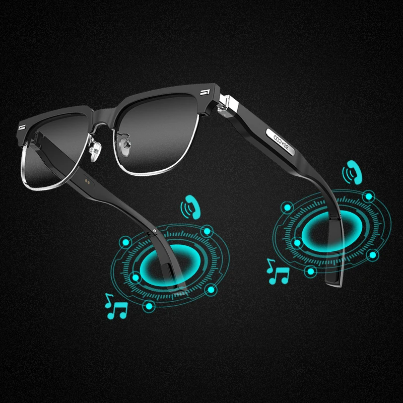 

Glasses bone conduction headset 2 in 1 wireless headset sunglasses earphone, White