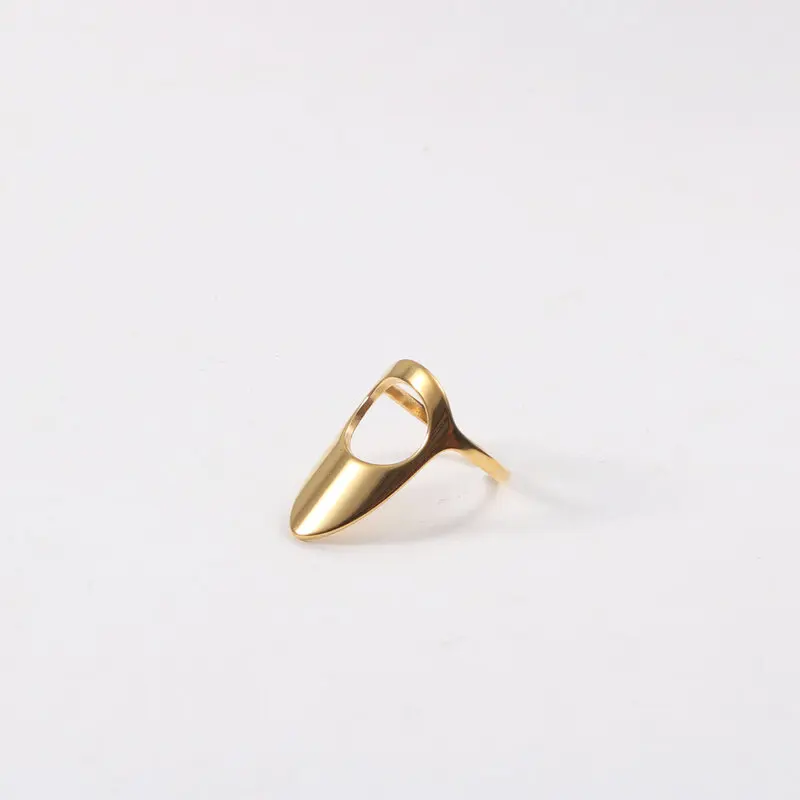 

Joolim High End 18K Gold Plated Stainless Steel Fingernail Open Rings for Women Finger Ring Wholesale