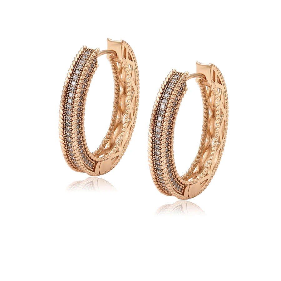 

99242 Xuping Jewelry Fashion 18K Gold Plated Hoop Earrings