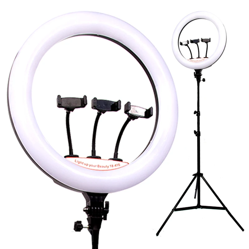 

Led Ring Lamp 60w 4800-5200k 36cm 416pcs Leds Selfie 18 Inch Ring Light With Tripod Stand, Black