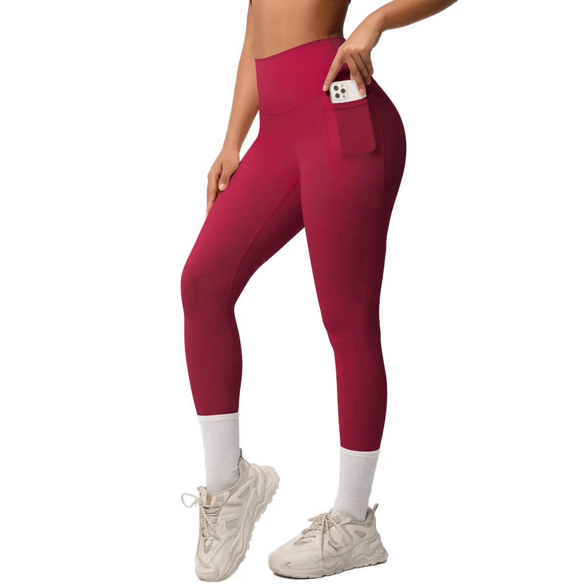 无缝High-Waistedwith Pockets Yoga Pants