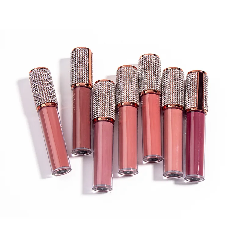 

2021 new arrived private label makeup diamond matte lipgloss pearlescent Moisturizing Shine Lip Glosses liquid lipstick