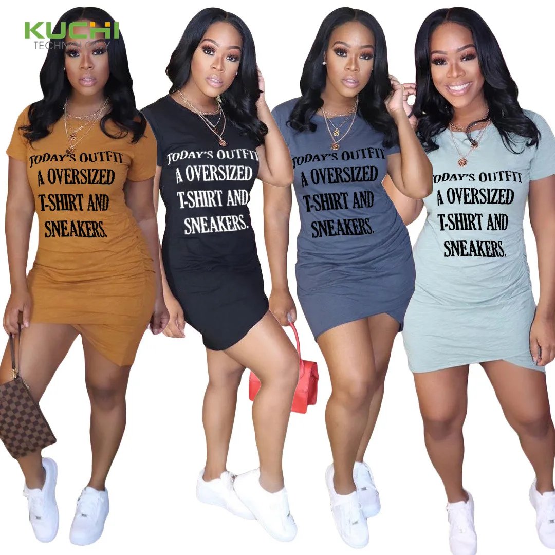 

MOQ 1PC Wholesale ready to ship plus size t shirts dress women