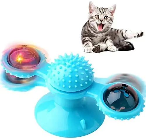 

Windmill Spinning Laser Pet Toys Colorful Glow Rolling Durable Smart Catnip Tumblr Teasing Interactive Cat Toy Ball, Accept customized