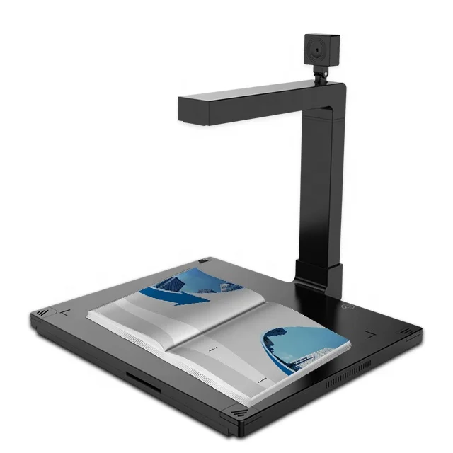 

High definition 13MP 5MP ocr automatic book scanner A4 dual document camera scanner with barcode reading, Silver optional