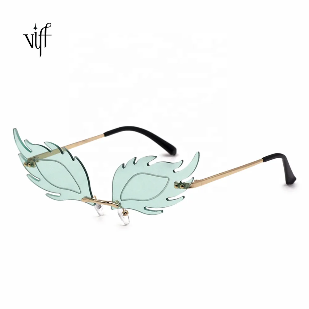 

VIFF Rimless Women Sunglasses HM20120 2021 Trendy Custom Fire Flame Popular Sunglasses Shades