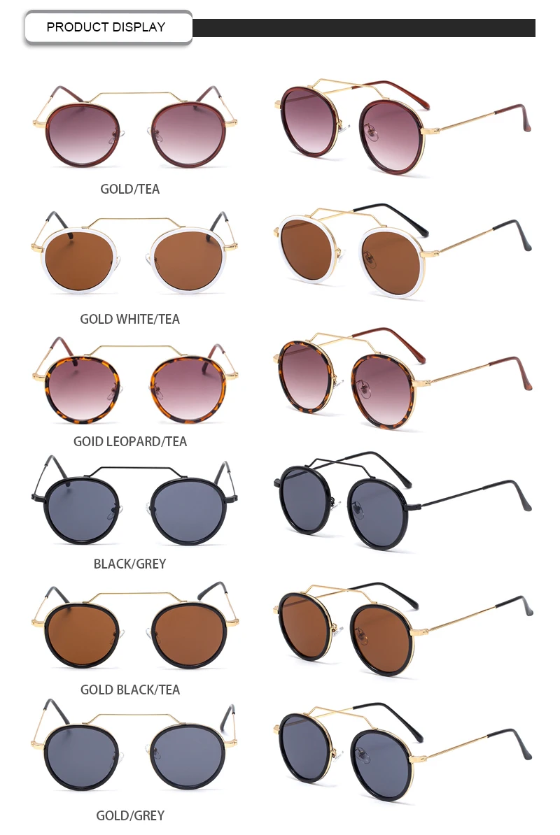 Retro Brazil Female Round Frame Glasses Metal Trend Hugely Popular Women Sunglasses