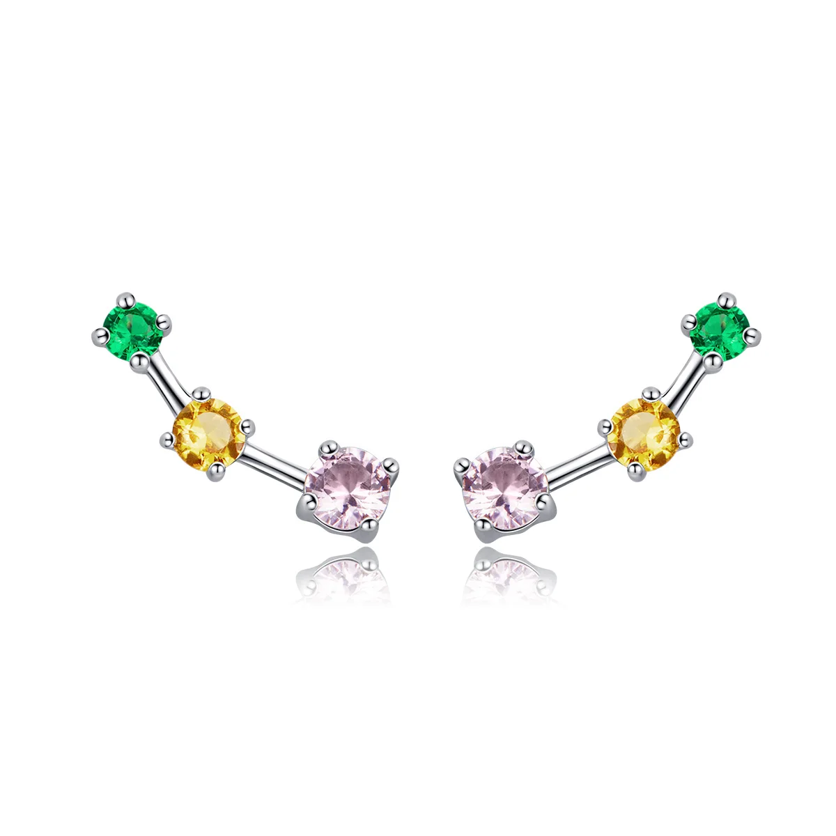 

Three Colors Zircon Gemstone Personalized Sterling Silver 925 Stud Earrings Jewelry Gifts