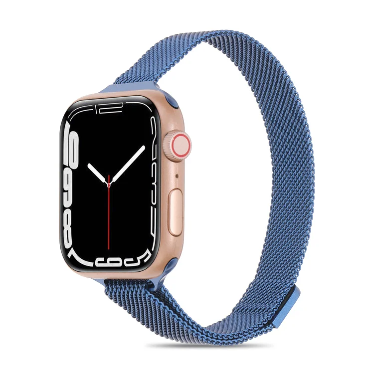 

Breathable Small Waist Mesh Loop Stainless Steel Metal Smart Watch Strap Milanese Watch Band For Apple Watch Series, Customized