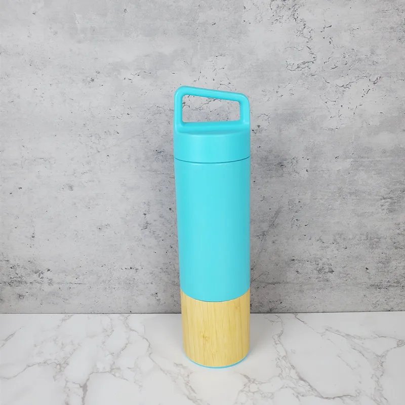 

Factory Wholesale Double Wall Stainless Steel Vacuum Thermos Bottle Bamboo Shell Water Bottle, Customized