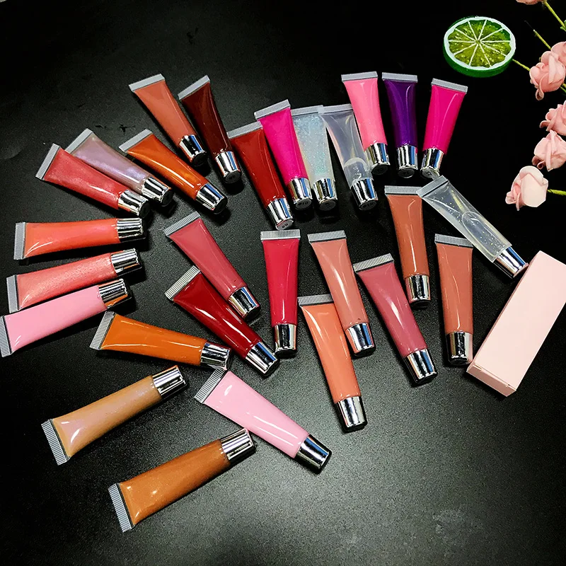 

Custom Vegan Squeeze Tube Lipgloss Vendor Wholesale Clear Private Label Lip Gloss