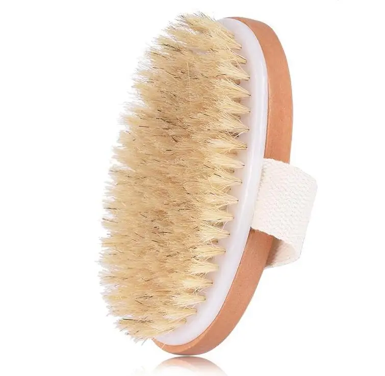 

Dry Skin Body Soft Natural Bristle Brush Wooden Bath Shower Bristle Brush SPA Body Brush without Handle, As pic