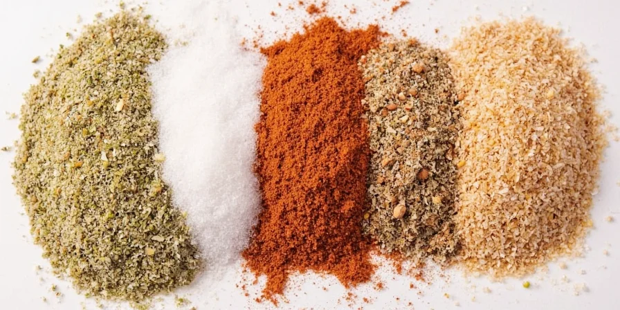 Homemade salt blends being mixed in jars