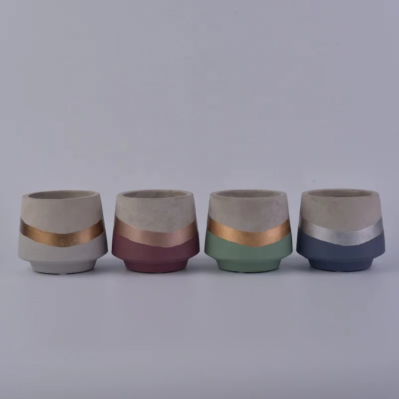 Hand Drawing Concrete Candle Container For Christmas Party