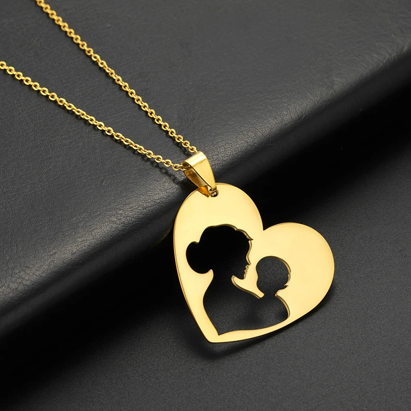 

Mom And Baby Necklace Pregnant Women Gift Necklace Custom Jewelry Trendy 18K Gold Plated Pendant Jewelry Necklace Women
