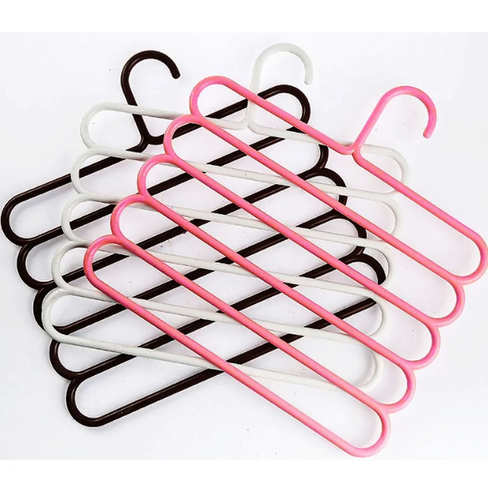 

Multi Colorful 5 Layer Pants Plastic Hanger Clothes Hangers Black Scarf Hanger, Blue/pink/white/brown