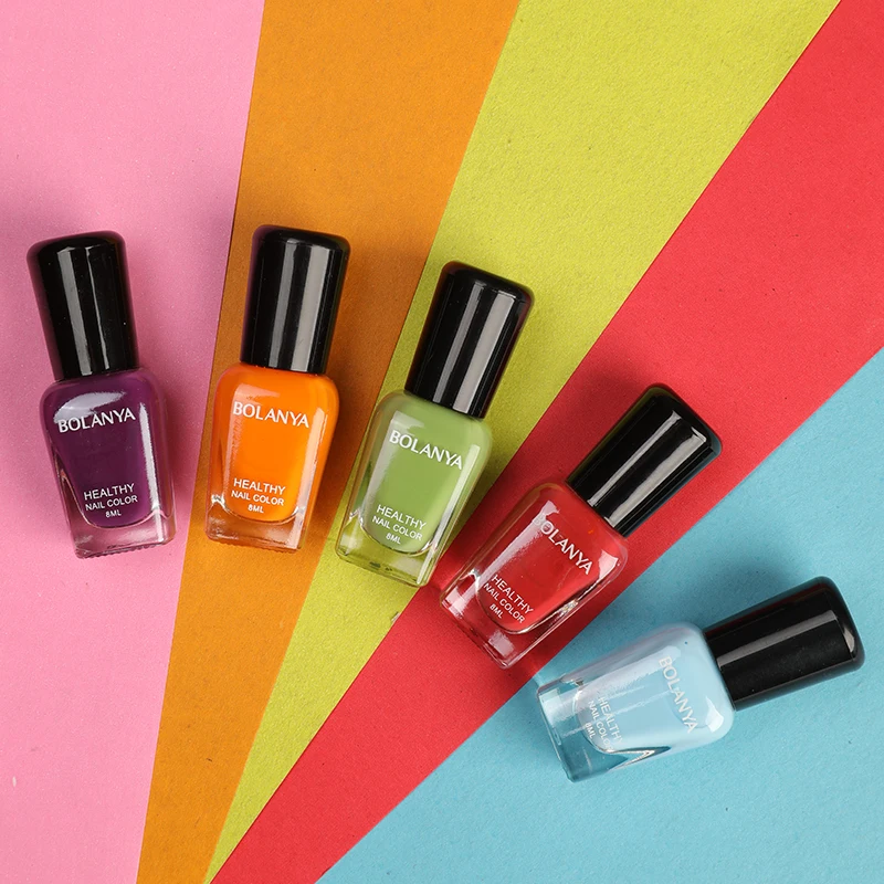 

BOLANYA Wholesale Water Based Nail Polish Private Label Color Nail Polish Halal Nail Polish, 87 colors available