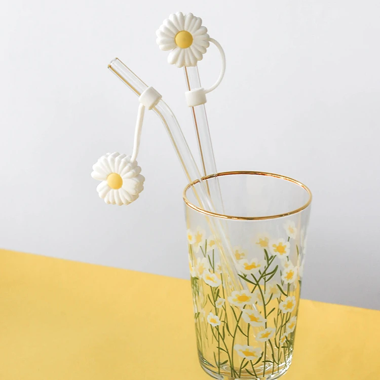 

Wholesale Reusable High Borosilicate Glass Drinking Straw Portable Glass With Straw With Custom Logo, Transparent clear