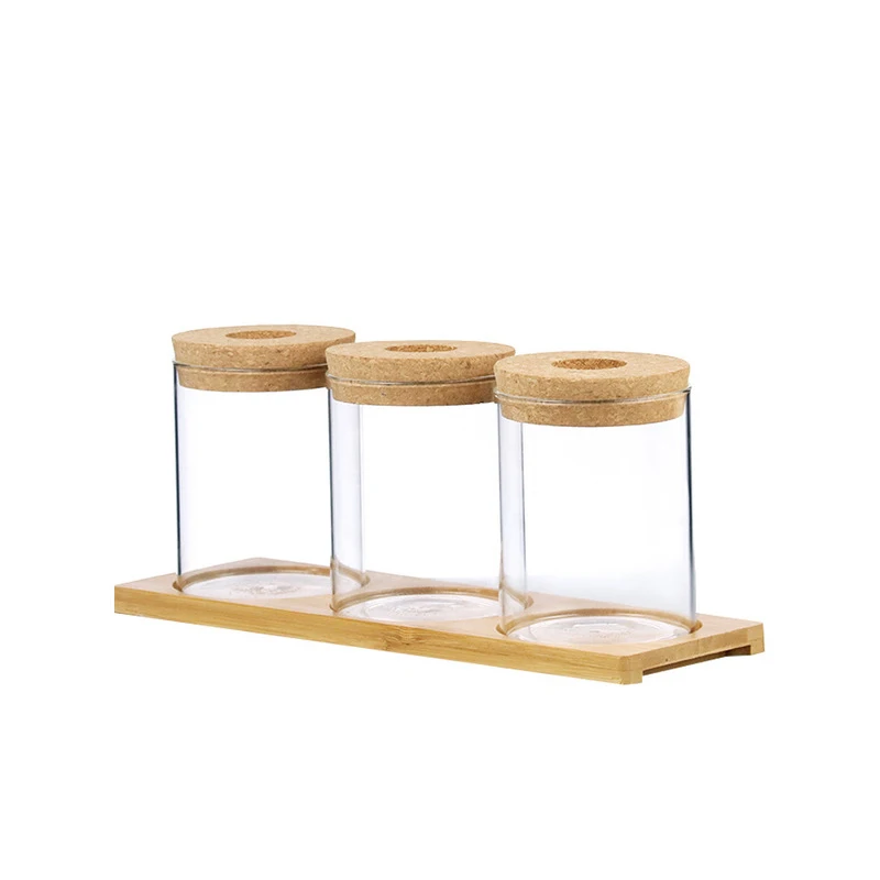 

Desktop Plant Terrarium Propagation Station Tabletop Glass Planter Water Planting Glass Vase with Wooden Stand and Lid, Natural