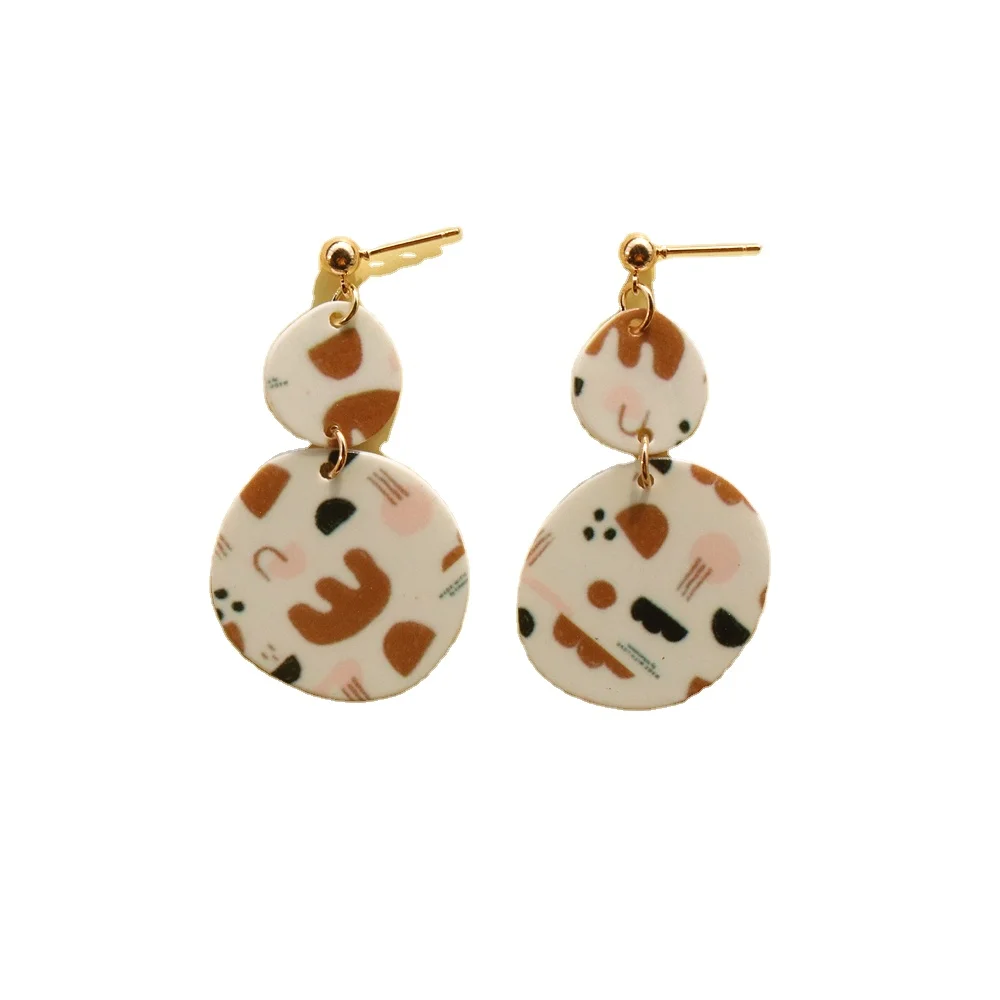 

2020 New Boho Korean Geometry Acrylic Stud Earrings for Women Big Circle Earrings Ladies Party Jewelry Gift, Colorful