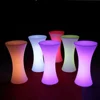 Modern 16color glowing portable LDPE plastic Hotel wedding even party cocktail LED Bar table chair set with remote controller