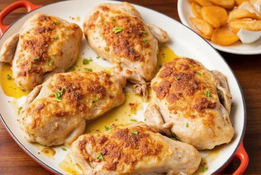 Chicken submerged in brine liquid