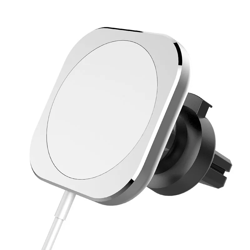 

Cross-border 15W Suitable for Apple 12 iphone Magsafe Magnetic car wireless charger magnetic bracket charger, White