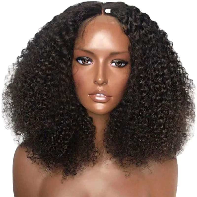 

Hot sale natural black Afro hair wig loose deep wave human hair perruques bob for black women