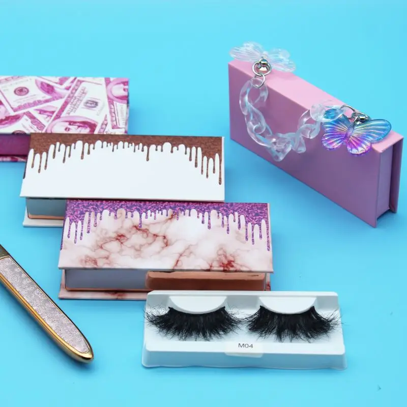 

fluffy eyelash custom 25mm strip with box wholesale 25 mm 3d mink eyelashes, Natural black
