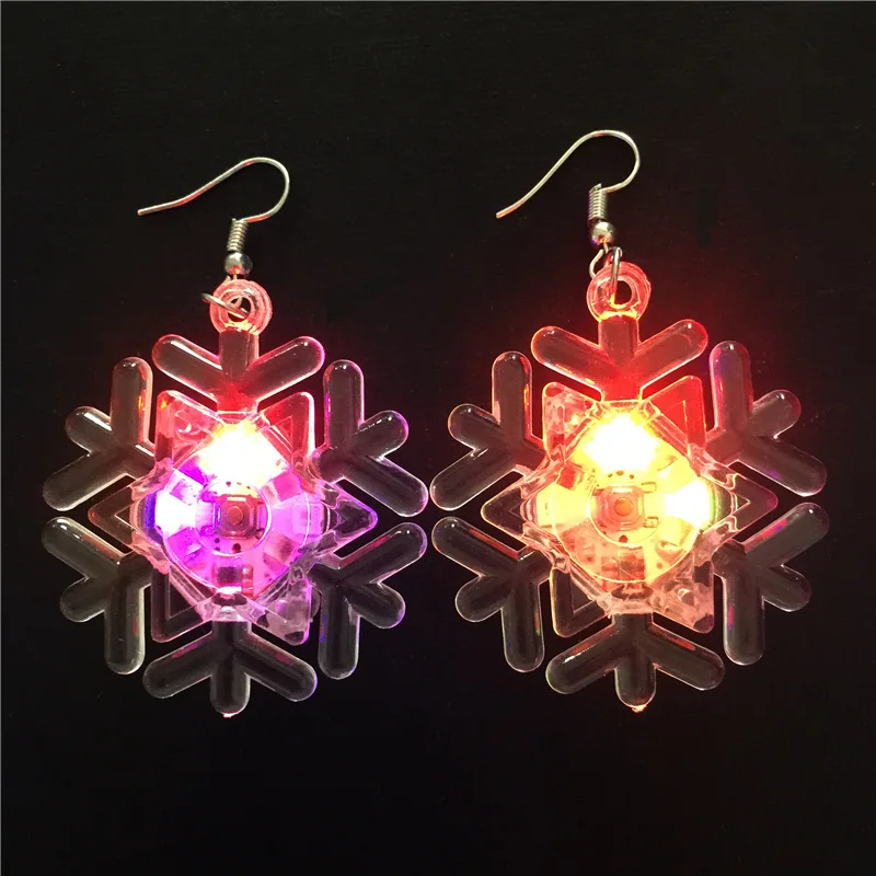 

Wholesale women's cheap earrings Fashion LED luminous snowflake earrings Cool girl personalized earrings