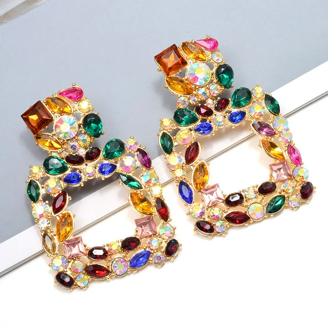 

Kaimei 2020 amazon bestseller top designs women fashion square resin stone dangle earrings gold fashion korean statement earring, Many colors fyi