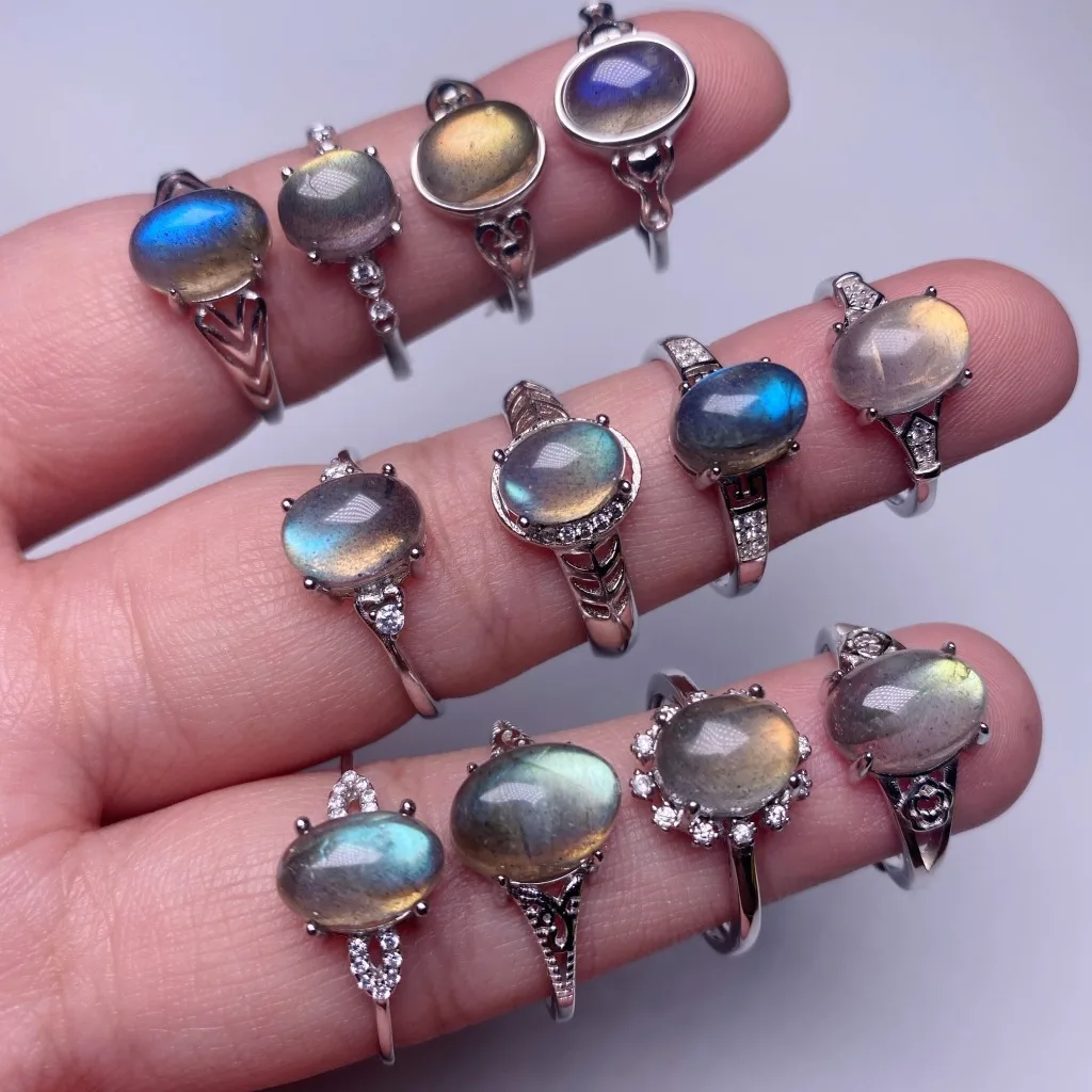 

MSYO New Ins Fashion Luxury Grey Moonshine Stone Ring Women